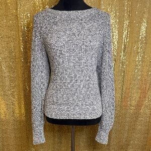 Free People Black and White Crew Neck Sweater